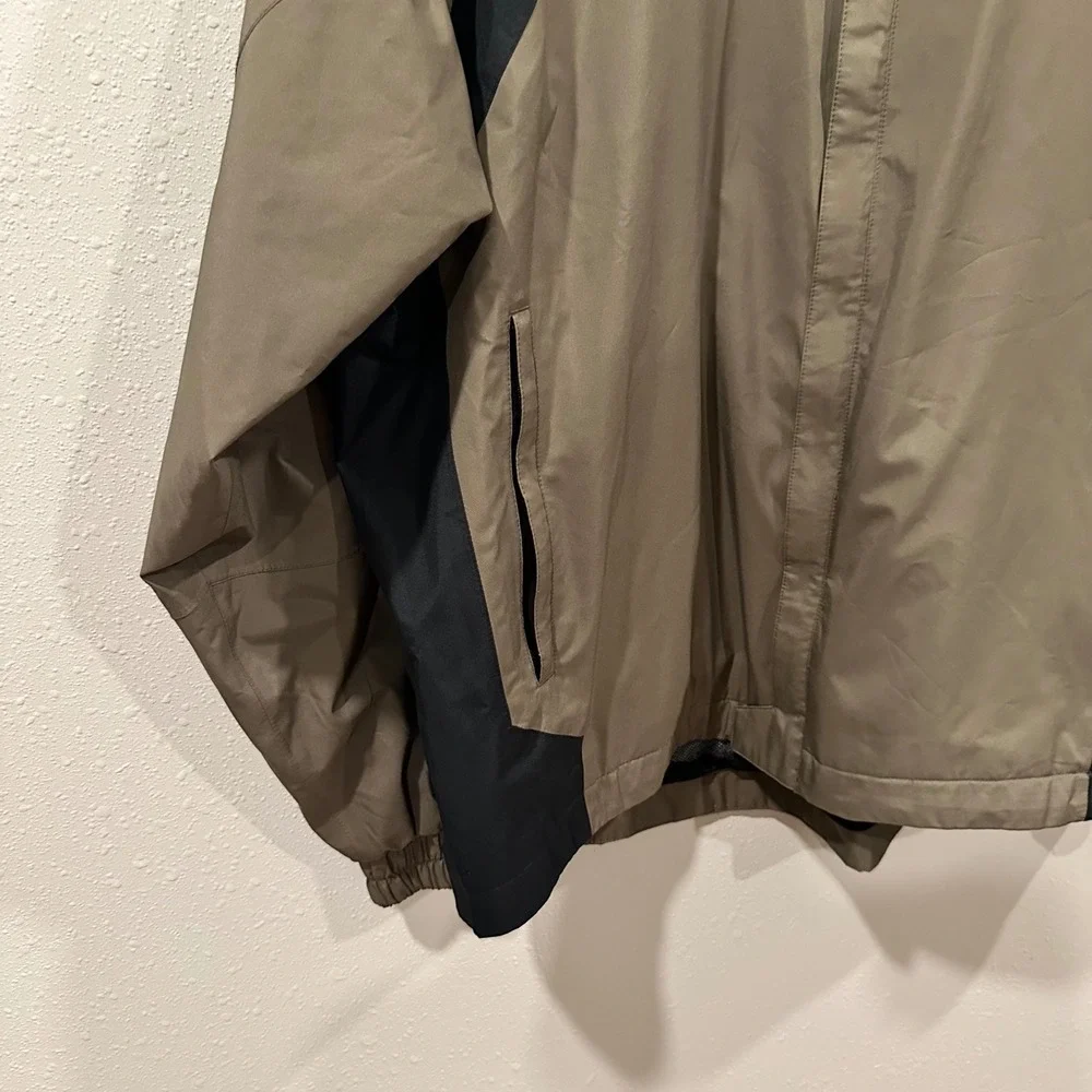 FootJoy DryJoys Jacket Mens XL Tan Black Full Zip Golf Rain Windbreaker
